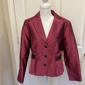 Silk & cotton pink/mauve iridescent jacket by Allen by A.B.S - Size 16